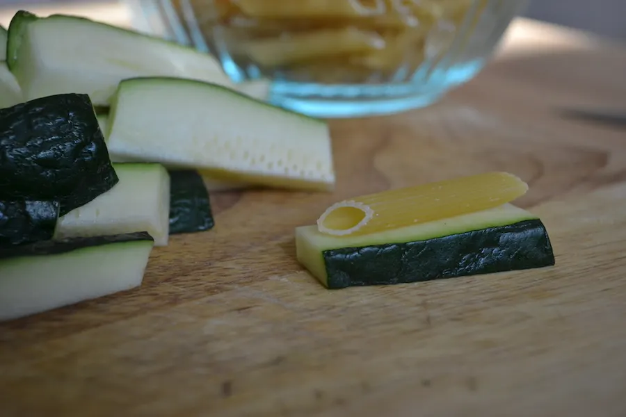 Add Zucchini to this easy Penne a la vodka to make it more nutritious Full recipe on BigTasteTinySpace.com